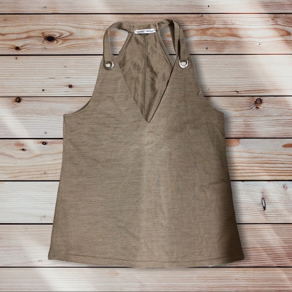 Zara Tops - 2/40$$$ Zara Taupe Canvas Tank Top
